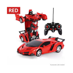 RC Car Deformation Car Mini 2 In 1 Car Toys Transform Car Robot Model Car Remote Control Toy Boys Gifts - red