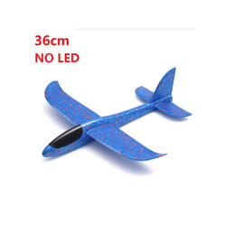 48cm Hand Throw Airplane EPP Foam Launch fly Glider Planes Model Aircraft Outdoor Fun Toys for Children - 36cm No LED Blue