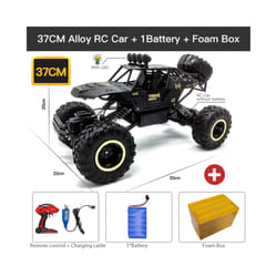 ZWN 1:12 4WD RC Car With Led Lights 2.4G Radio Remote Control Cars Buggy Off-Road Control Monster Trucks - 37CM Black 1Batty