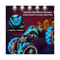 ZWN 1:12 4WD RC Car With Music Light Gesture Induction Stunt Remote Control Car off-Road Control Boys - 86A Blue 1B FB