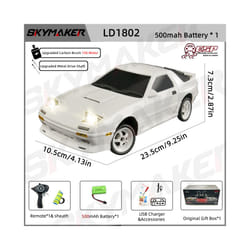 Skymaker AE86 Model LD1801 RX-7 FC LD1802 1:18 RC Drift Car 1/18 2.4G Remote Control ESP Gyroscope LED - LD1802-1B500