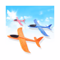 Hand Launch 35cm Flying Throw Airplane Outdoor Sports Toys for Children Glider Aircraft Model Foam Gliding - Blue