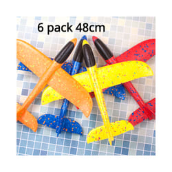 Foam Hand Throwing Airplanes Toy 37cm 48cm Flight Mode Glider Inertia Planes Model Aircraft Planes for - 48cm6pcs no lights