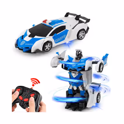 Electric RC Car 2 In 1 Transformation Robots Sports Vehicle Model Robots Boys Toys Remote Cool RC Deformation - 1PCS