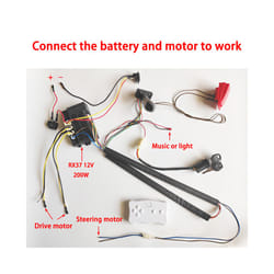 DIY  200W wire harness for children's electric car with switch and remote control receiver Ride On Toys - 12V RX37 B