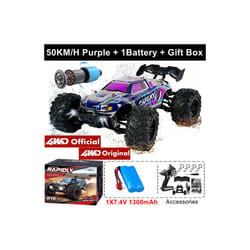 1:16 80km/h Brushless RC Drift Car With LED Lights 4WD Electric High Speed Racing Remote Control Monster - 4WD 50KM Purple 1B
