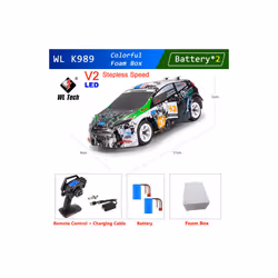 WLtoys Mini RC Racing Car High Speed Off-Road Remote Control Drift Toys Alloy Vehicle for Children Kids - K989-V2-LED-B2