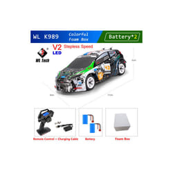 WLtoys Mini RC Racing Car High Speed Off-Road Remote Control Drift Toys Alloy Vehicle for Children Kids - K989-V2-LED-B2