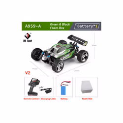WLtoys A959 A959-A 1:18 4WD RC Racing Car 35KM/H 2.4G Remote Control Drift High Speed Off Road Vehicle - WL-A959A-B1
