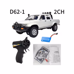 1/16 Scale RC Crawler WPL Truck RTR Off-Road Pick-up Car 2.4GH Remote Control RC Rock Crawler with LED - D62-1 White 2WD