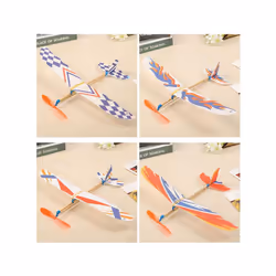 Rubber bands power planes Hand Launch Throwing Foam Inertial Glider Aircraft Outdoor Toys For Child - 1pcs Random Color