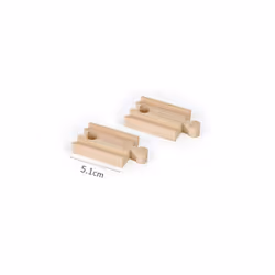 Wooden Track Accessories Beech Wood Railway Train Track Bridge Connector Toys Fit Thomas Wooden Train - 2pcs Straight track