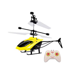 Remote Control Airplane Helicopter Flying Mini Interaction Airplane Gesture Sensing Children Flashing - RC Yellow