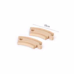 Wooden Track Accessories Beech Wood Railway Train Track Bridge Connector Toys Fit Thomas Wooden Train - 2pcs curved track