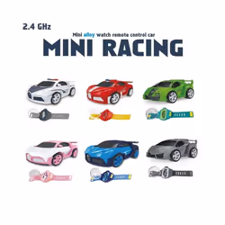 Mini Cartoon RC Small Car Analog Watch Remote Control Cute Infrared Sensing Model Charge Toys For Children - infrared red B