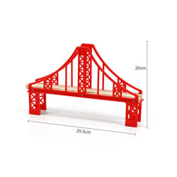 Wooden Track Accessories Beech Wood Railway Train Track Bridge Connector Toys Fit Thomas Wooden Train - 1pc Red bridge