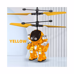 Intelligent Sensing Aircraft Mech Warrior Flying Robot Luminescent Suspension Gesture Sensing Flying - D-Yellow