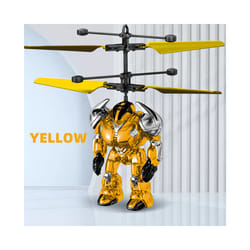 Intelligent Sensing Aircraft Mech Warrior Flying Robot Luminescent Suspension Gesture Sensing Flying - X-Yellow