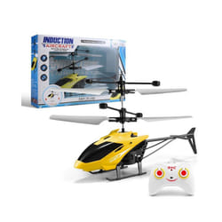 Charging Remote Control Aircraft Induction Two-Way Helicopter Indoor Suspension Anti Drop Electric Luminescence - Orange
