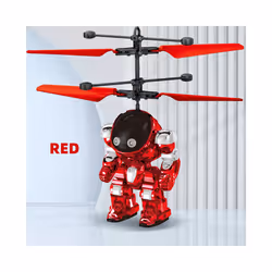 Intelligent Sensing Aircraft Mech Warrior Flying Robot Luminescent Suspension Gesture Sensing Flying - D-Red
