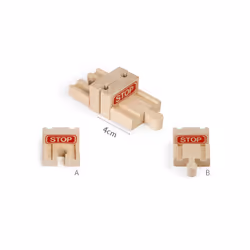 Wooden Track Accessories Beech Wood Railway Train Track Bridge Connector Toys Fit Thomas Wooden Train - 2pcs Stop track