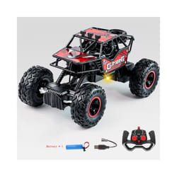 New RC Car 1:16 2WD with LED Light 2.4G 20KM/H High Speed Off-Road Climbing Remote Control Car Toy Gifts - red