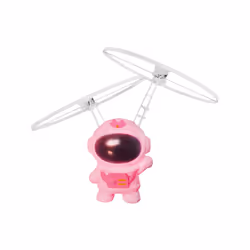 Levitating Flying Robot Infrared Induction Astronaut UFO Dron Whirling Luminescent Aircraft Hand Control - pink