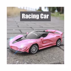 1/18 RC Car LED Light Radio Remote Control Sports Cars Racing High Speed Drive Vehicle Drift Boys Girls - blue 1