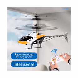 Remote Control Airplane Helicopter Flying Mini Interaction Airplane Gesture Sensing Children Flashing - RC Black Wolf
