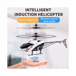 Remote Control Airplane Helicopter Flying Mini Interaction Airplane Gesture Sensing Children Flashing - RC Black Wolf