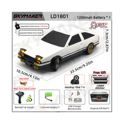 Skymaker AE86 Model LD1801 RX-7 FC LD1802 1:18 RC Drift Car 1/18 2.4G Remote Control ESP Gyroscope LED - LD1801-1B1200-L-S
