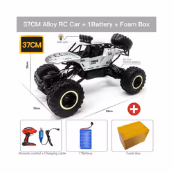 ZWN 1:12 / 1:16 4WD RC Car With Led Lights 2.4G Radio Remote Control Cars Buggy Off-Road Control Trucks - 37CM Silver 1B Allo ...