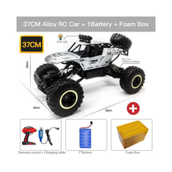 ZWN 1:12 / 1:16 4WD RC Car With Led Lights 2.4G Radio Remote Control Cars Buggy Off-Road Control Trucks - 37CM Silver 1B Alloy