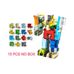 GUDI Assemble Robots Transformation Action Figure Car Model Deformation Number Letters Alphabet Math - 15pcs NO BOX