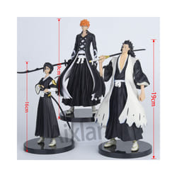 BLEACH Anime Figure Hitsugaya Toushirou Zaraki Kenpachi Kurosaki Ichigo PVC Action Figure Collectible - 3pcs B set