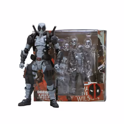 AMAZING YAMAGUCHI Deadpool 2.0 Grey Action Figure Mutants Joint Movable KAIYODO Wade SHF Model Movie - A
