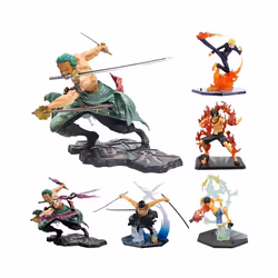 18CM One Piece Luffy Figure Roronoa Zoro Three-Blade Sa-Maximum Manga Anime Statue PVC Action Collection - black