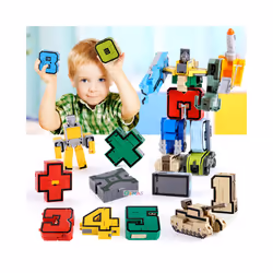 GUDI Assemble Robots Transformation Action Figure Car Model Deformation Number Letters Alphabet Math - A-Z 26PCS NO BOX