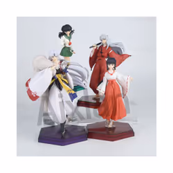 Anime Inuyasha Figure Inuyasha KikyÅ Sesshoumaru Higurashi Kagome PVC Action Figure Model Toys Collectible - 4PCS SET