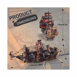 Piececool 3D Puzzles The Queen Anne's Revenge Pirate Ship Metal Model Building Blocks 3D Boat Jigsaw
