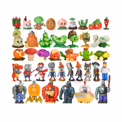 Plants vs Zombie Anime Figure Obstacle Pirate Zombie Peashooter Hard Glue  Zombie Action Figure Model - Style 12