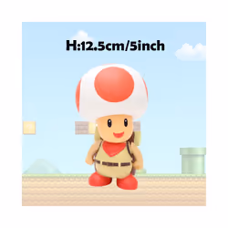 Super Mario Action Figure Bowser Princess Peach Anime Game All Star Collection Model Toy for Children - Toad, No Box