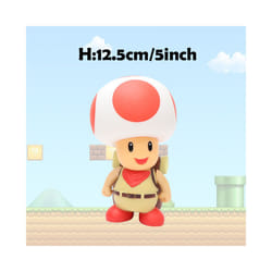 Super Mario Action Figure Bowser Princess Peach Anime Game All Star Collection Model Toy for Children - Toad, No Box