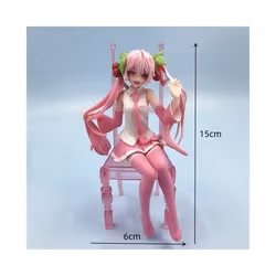 Japanese Anime Hatsune Miku Figure Sexy Character Ornaments white pink chair Kawaii Car Decoration - 1pcs- pink chair