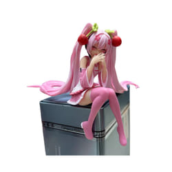 Hatsune Miku Anime figure Pink dress Sitting posture PVC model action toys Cherry pink cherry blossom - 1pc