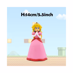 Super Mario Action Figure Bowser Princess Peach Anime Game All Star Collection Model Toy for Children - Princess Peach, No Bo ...