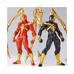 14cm  Kaiyodo Revoltech Amazing Yamaguchi Iron Spider-Man Action Figures Model Doll Collectible Set - Red