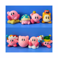 Games Star Kirby Anime Figure  Cute Cartoon Pink Kirby Mini Figure Decorative Collection Toy For Children's - B-8Pcs