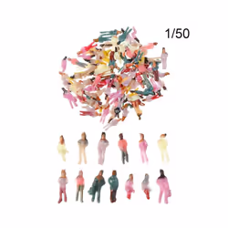 100pcs 1:100/1:150/1:75/1:50 Scale Plastic People Figures Model Building Passengers DIY Character Mixed - H 3.4-3.8cm
