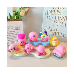 Games Star Kirby Anime Figure  Cute Cartoon Pink Kirby Mini Figure Decorative Collection Toy For Children's - A-8Pcs